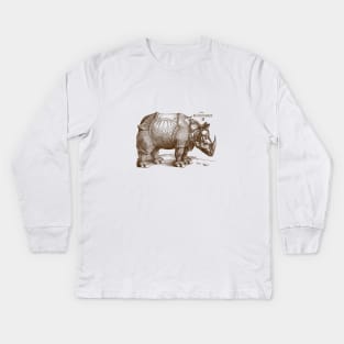 Albrecht Durer's Rhinoceros Kids Long Sleeve T-Shirt